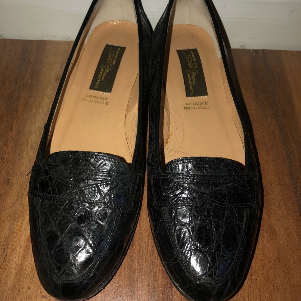 Sesto Meucci genuine crocodile flats